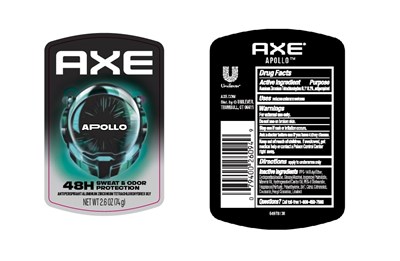 Label (Axe Apollo 48h Sweat And Odor Protection Antiperspirant Deodorant Stick    Artwork)